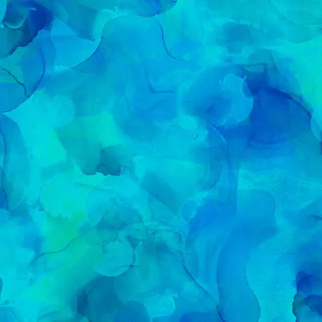 Blue Turquoise Aura Watercolor Blender Wideback Cotton Fabric per yard